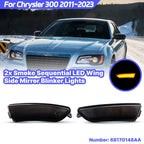 2x Sequential Wing Mirror Turn Signal Lamp for Chrysler 300 (2011–2023)