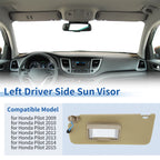 Left Side Sun Visor for Honda Pilot (2009–2015) No. 83280-SZA-A01ZC Beige