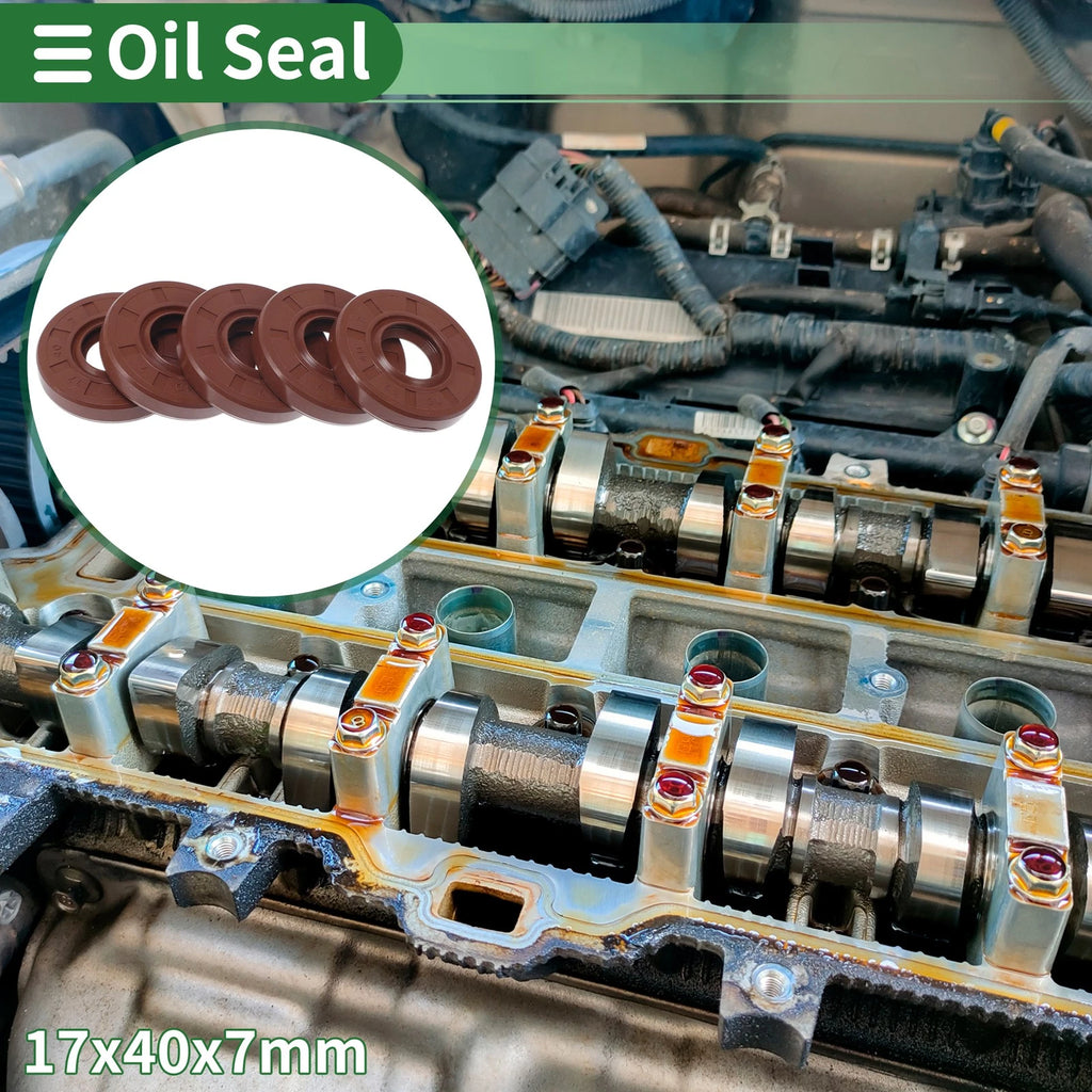 Set of 5 Oil Seal Rotary Shaft Seal FKM Rubber 17x40x7mm