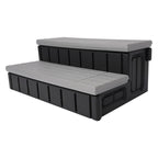 2-Step Hot Tub Spa Steps for Patio (36", Slip-Resistant, Hidden Storage)