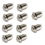 Set of 10 Waterproof Metal Push Buttons for Outdoor Use