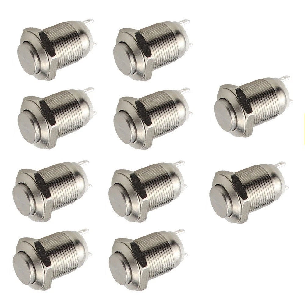 Set of 10 Waterproof Metal Push Buttons for Outdoor Use