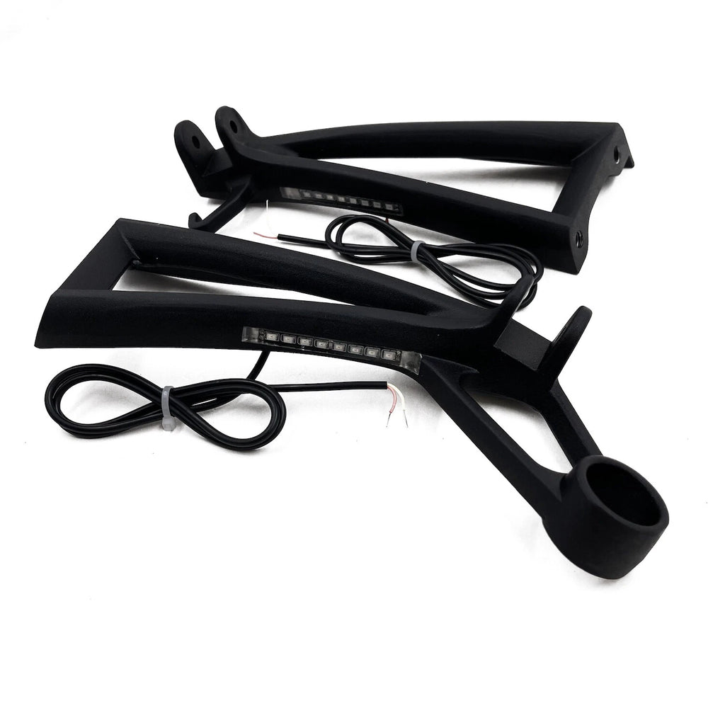 Black Rear Passenger Foot Pegs with LED Signal for Yamaha R6/R6S (2003–2010)