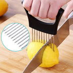 Stainless Steel Onion Slicer for Quick Vegetable & Meat Tenderizing