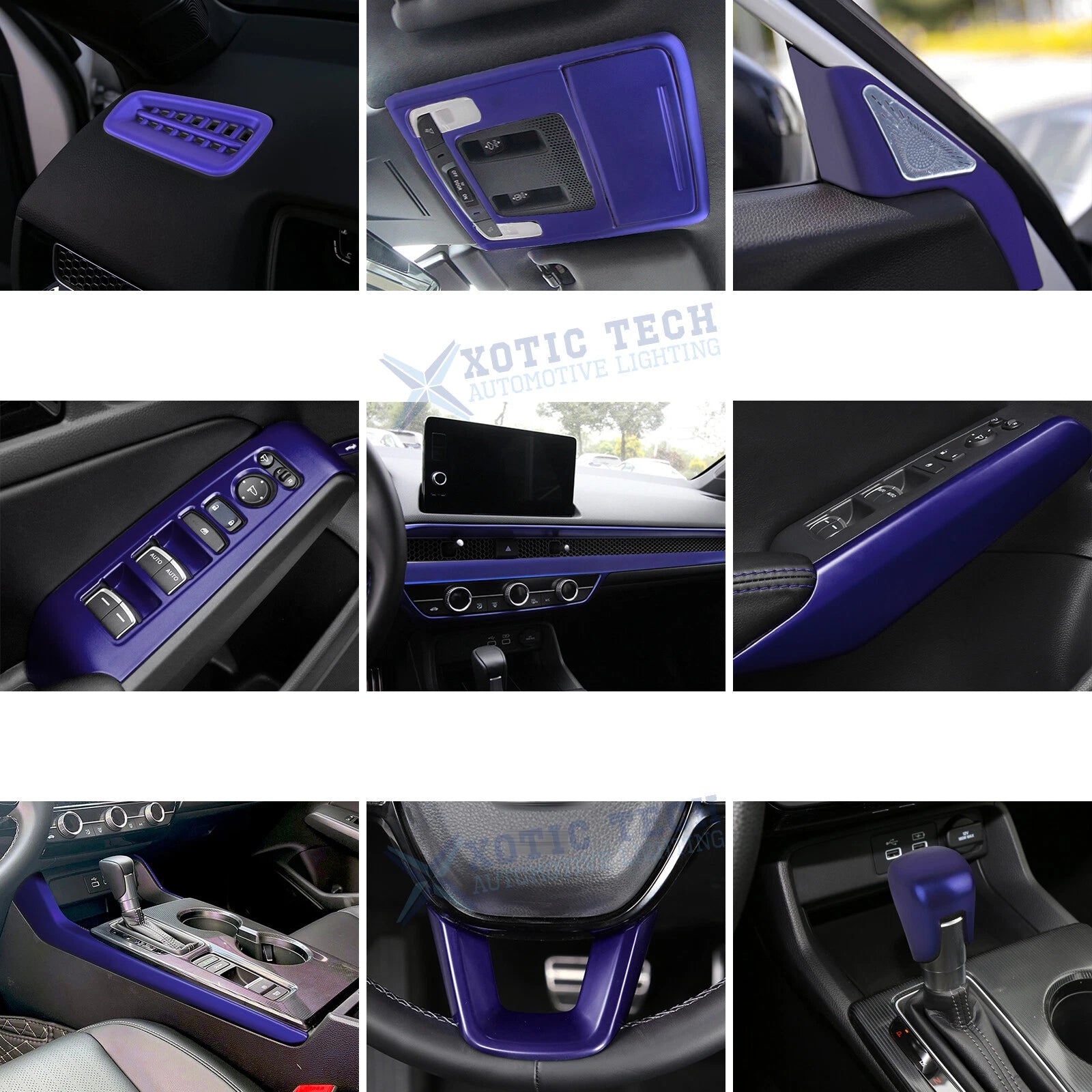 Blue Interior Trim Cover Accessories for Honda Civic 11th Gen (2022–2024)