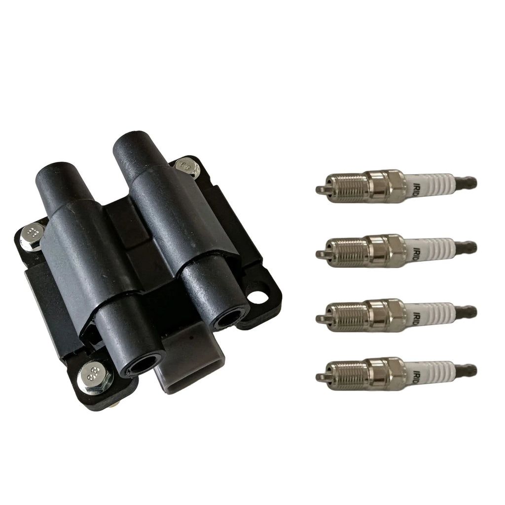 Set of 4 Platinum Spark Plugs & Ignition Coil for Subaru Forester Impreza (2009–2011)