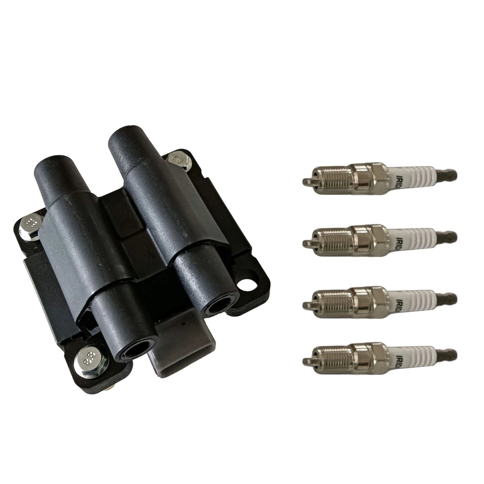 Set of 4 Platinum Spark Plugs & Ignition Coil for Subaru Forester Impreza (2009–2011)