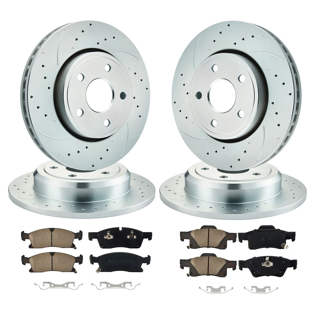 Ceramic Brake Pads and Front Rear Brake Rotors for Dodge Durango (2011–2017)