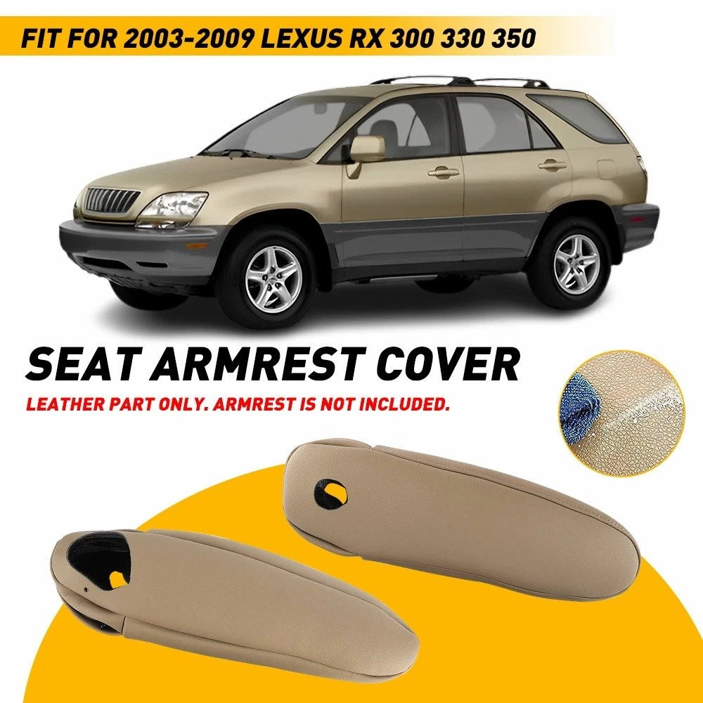 2X Leather Armrest Seat Cover 330 Fits Lexus RX 300 (2003–2009) Beige
