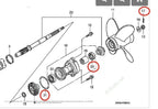 Lower Unit Seal Kit for Honda 8/9.9/10/15/20HP (91252-ZW9-003, 91351-ZV4-003)