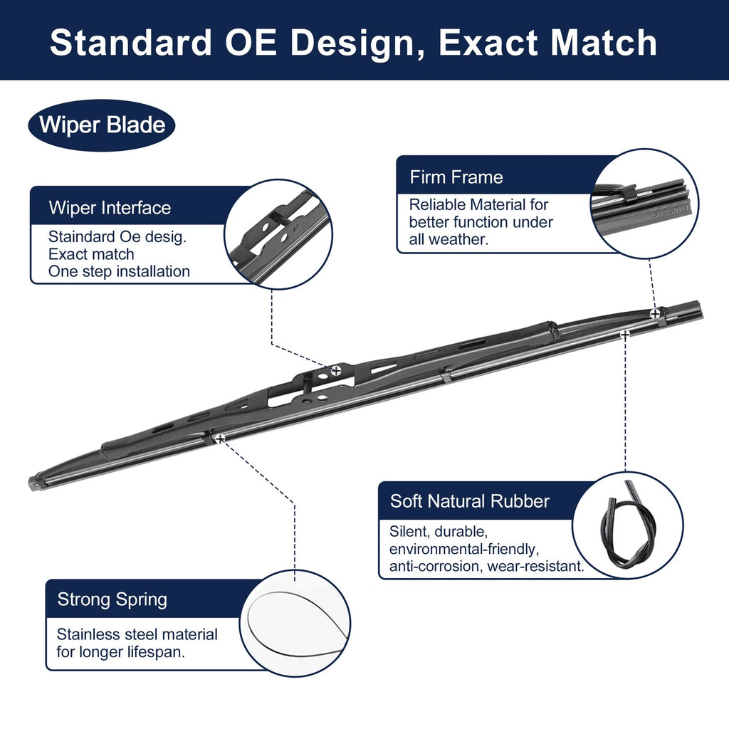 Set of 2 Rear Windshield Wiper Blade Arms for Audi Q7 (2007–2015) 460mm