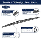 Set of 2 Rear Windshield Wiper Blade Arms for Audi Q7 (2007–2015) 460mm