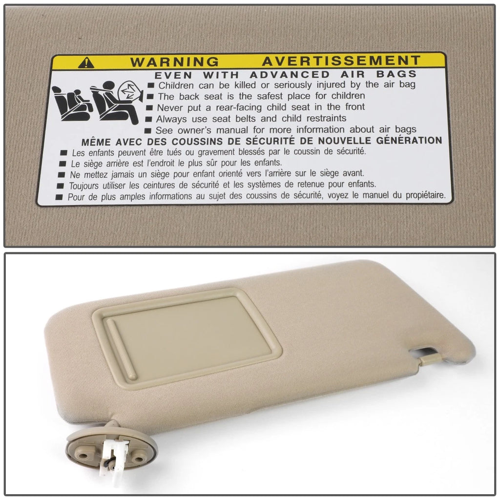 OE Style Interior Beige Right Passenger Sun Visor for Toyota Venza (2009–2016)