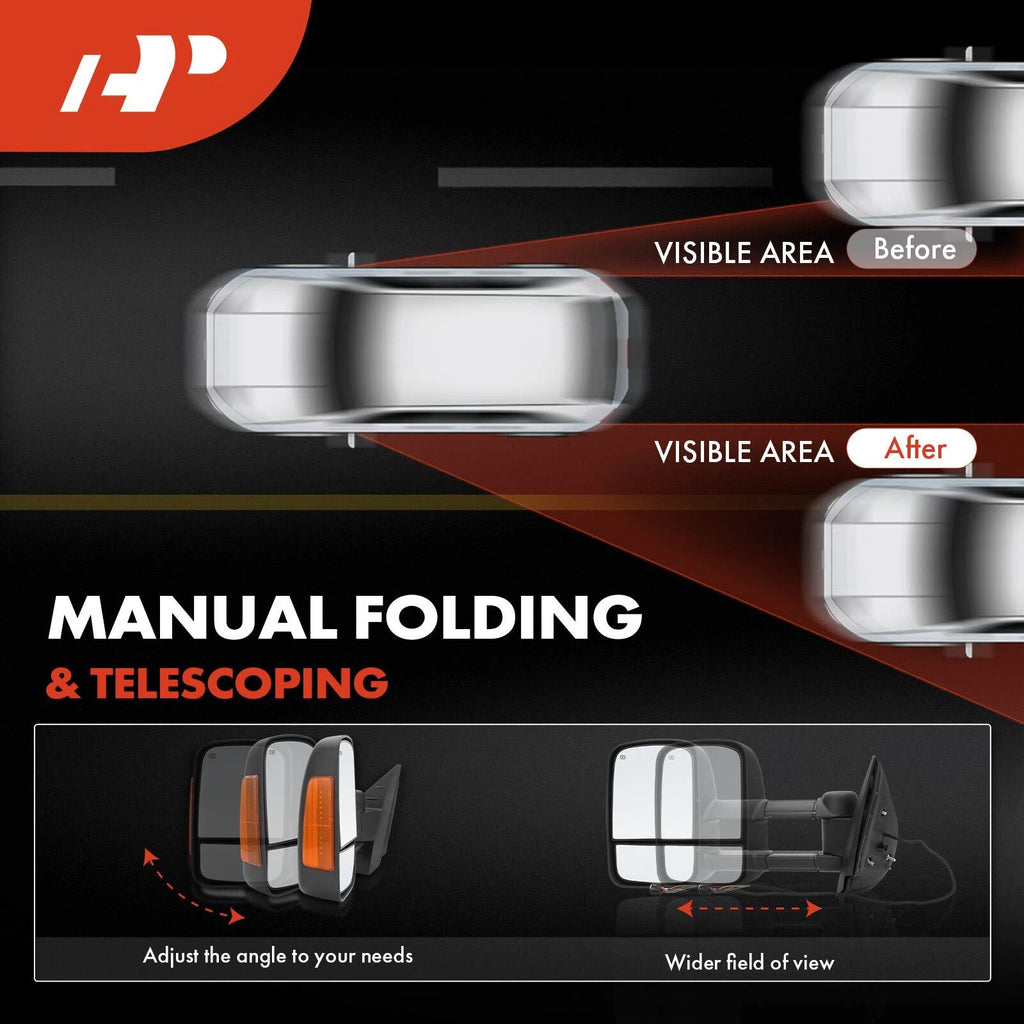 Pair Power Towing Mirrors with Signal for Silverado 1500 (2007-2013)