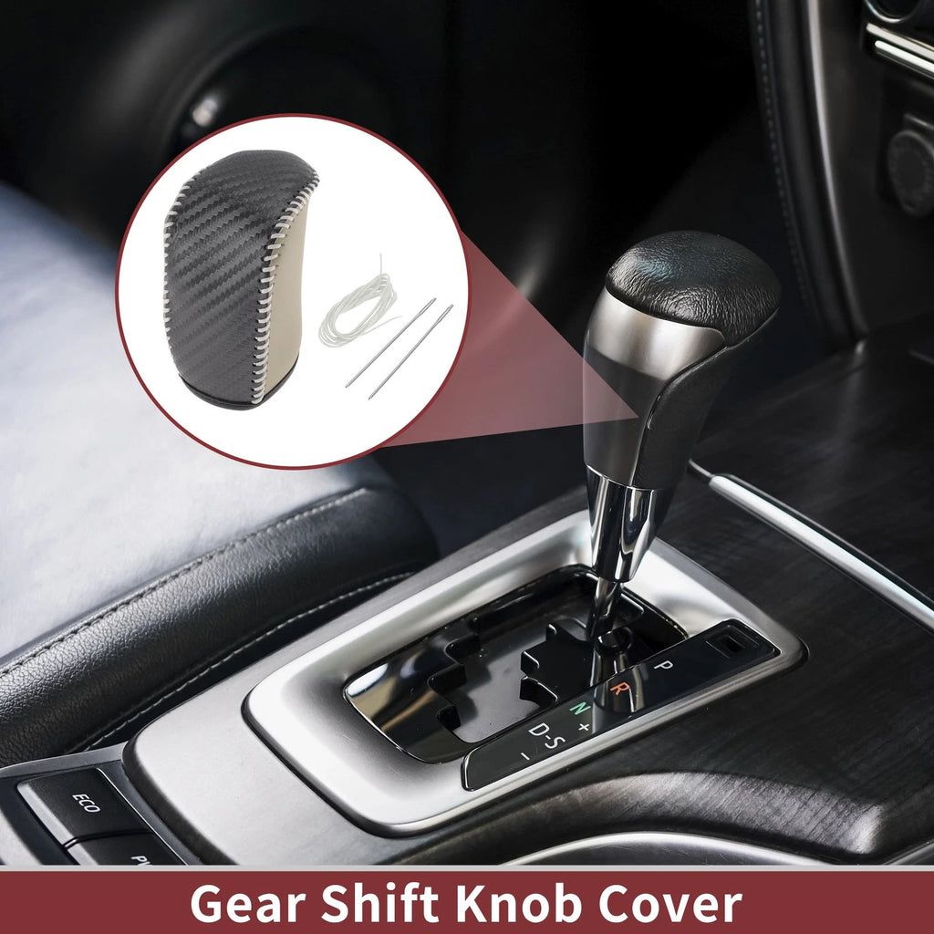 Gear Shift Knob Cover for Dodge Journey (2011–2020) Black Beige Faux Leather