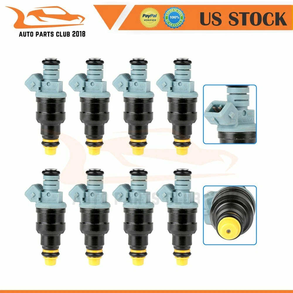 Set of 8 Fuel Injectors for Ford Mustang 5.0L (1993–1996) & F-350 7.5L (1991–1997)