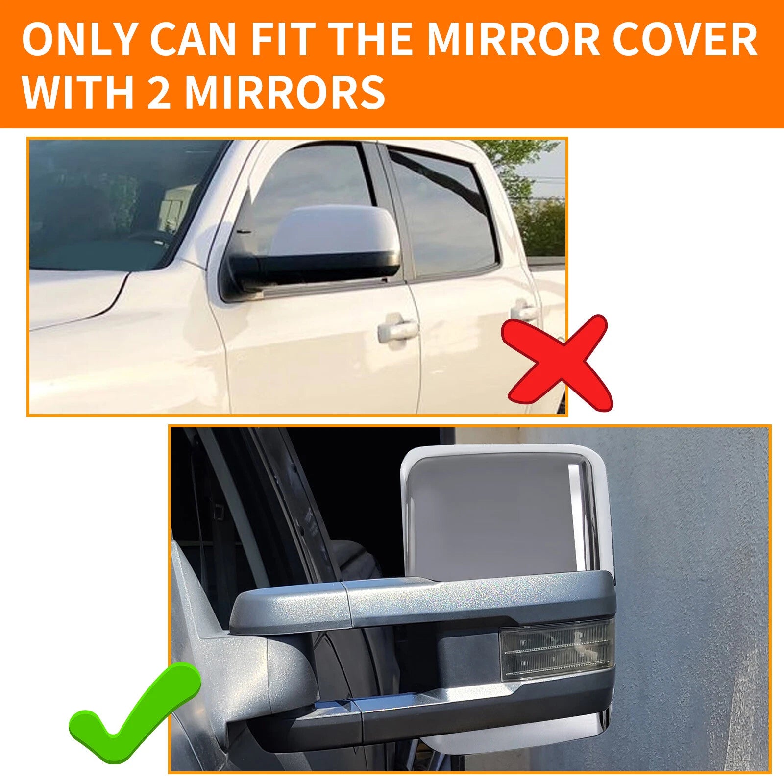 Chrome Tow Mirror Cap Cover for Chevy Silverado GMC Sierra (2014–2019)