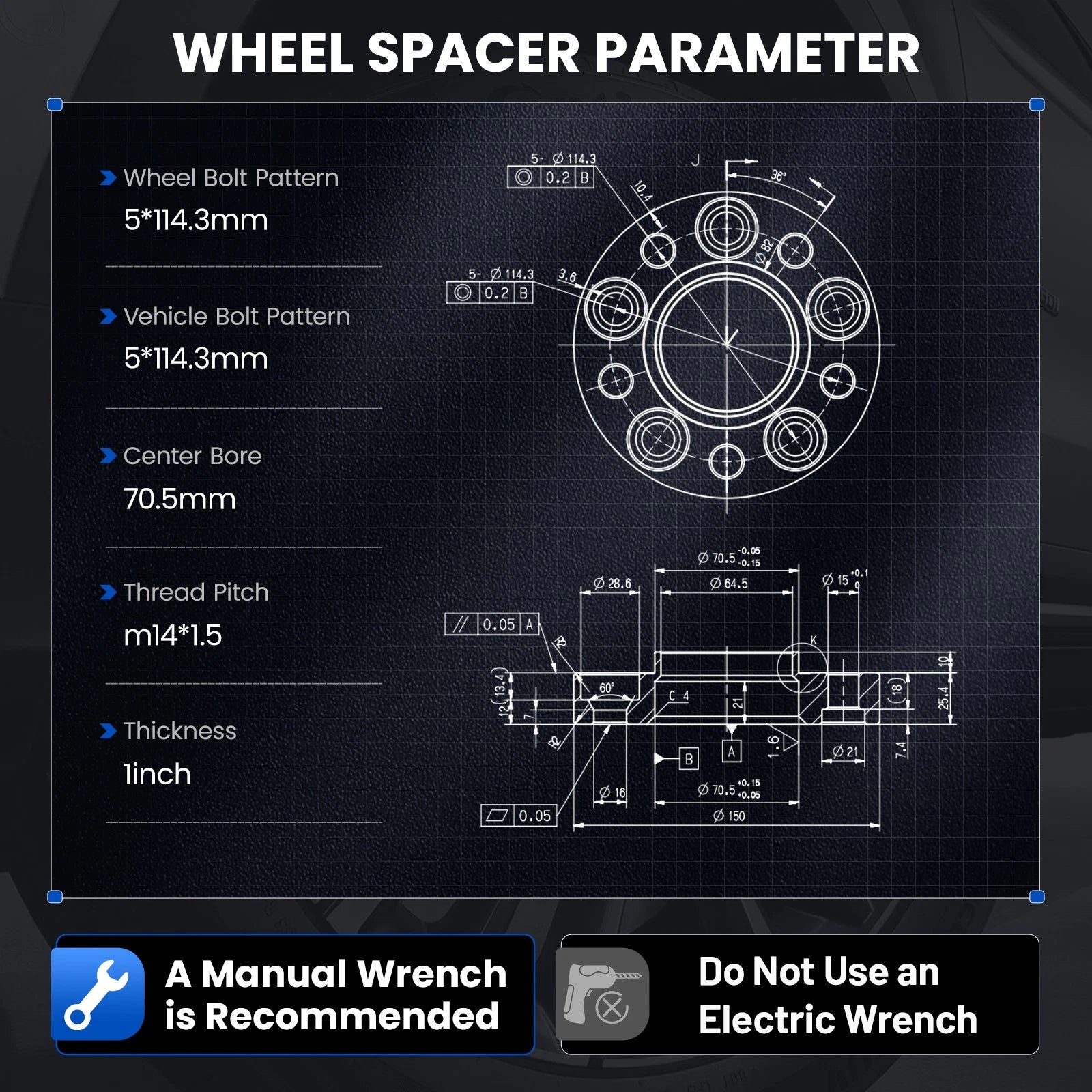 2x1" Hubcentric Wheel Spacers 5x114.3 for Ford Explorer (2020–2025)