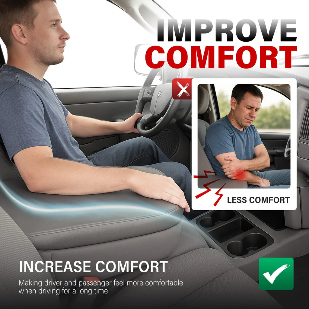 Leather Center Console Lid Armrest Cover for Dodge RAM 1500 2500 3500 (2002–2008)