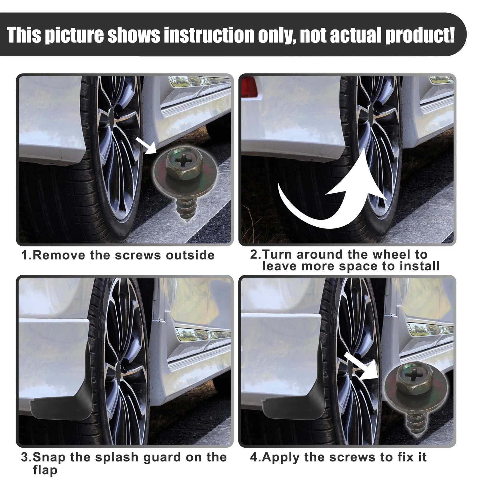 Set of 4 Mud Flaps Splash Guards for Dodge Ram (2009–2018)