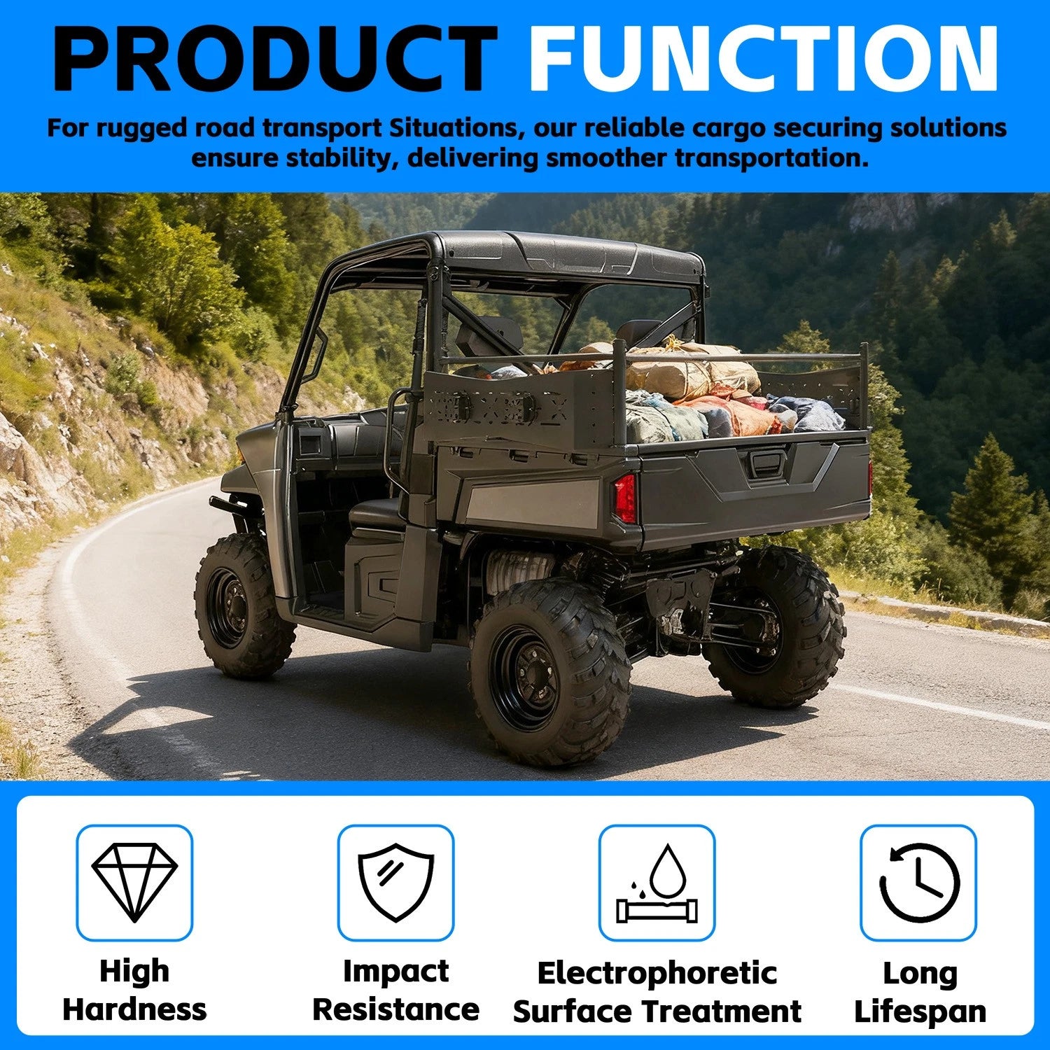 Rear Cargo Rack for Polaris Ranger XP 570/900/1000 Crew (2015–2025)