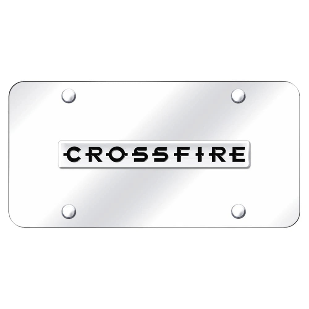 Chrome Name on Chrome License Plate - Officially Licensed for Chrysler Crossfire