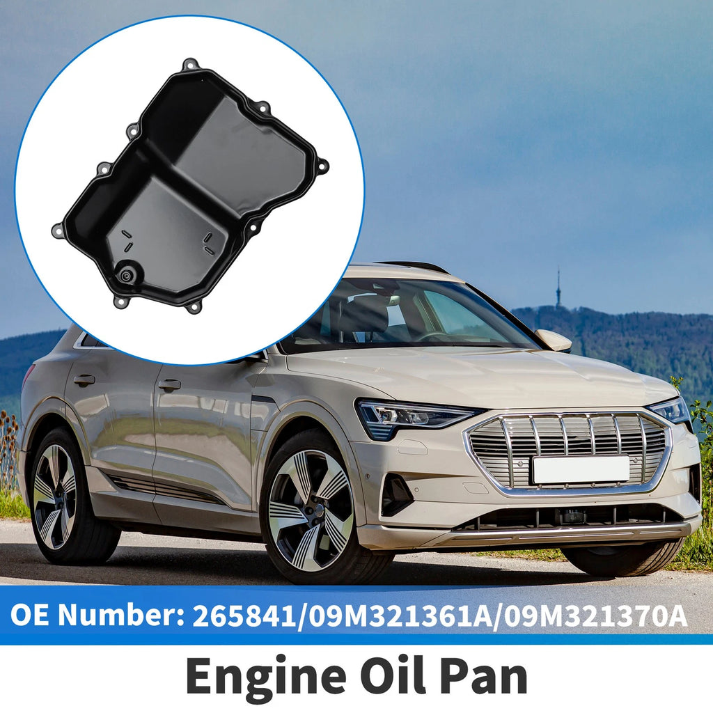 1 Pc Engine Oil Pan No. 265841/09M321361A for Audi Q3 (2015–2018) Steel Black