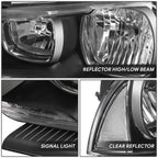 Pair of Black Housing Clear Corner Headlights for Dodge Charger (2011–2014)