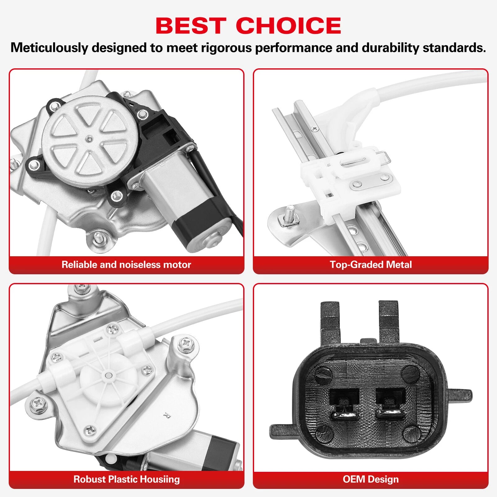 Rear Right Passenger Power Window Regulator with Motor for Jeep Liberty (2002–2007)