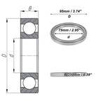 Deep Groove Ball Bearing 6815ZZ for Scooter Skateboard Wheel (P2 75x95x10mm)