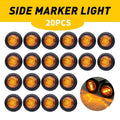 20x Amber 3/4" LED Round Side Bullet Light Marker for 12V Trailer Lamps