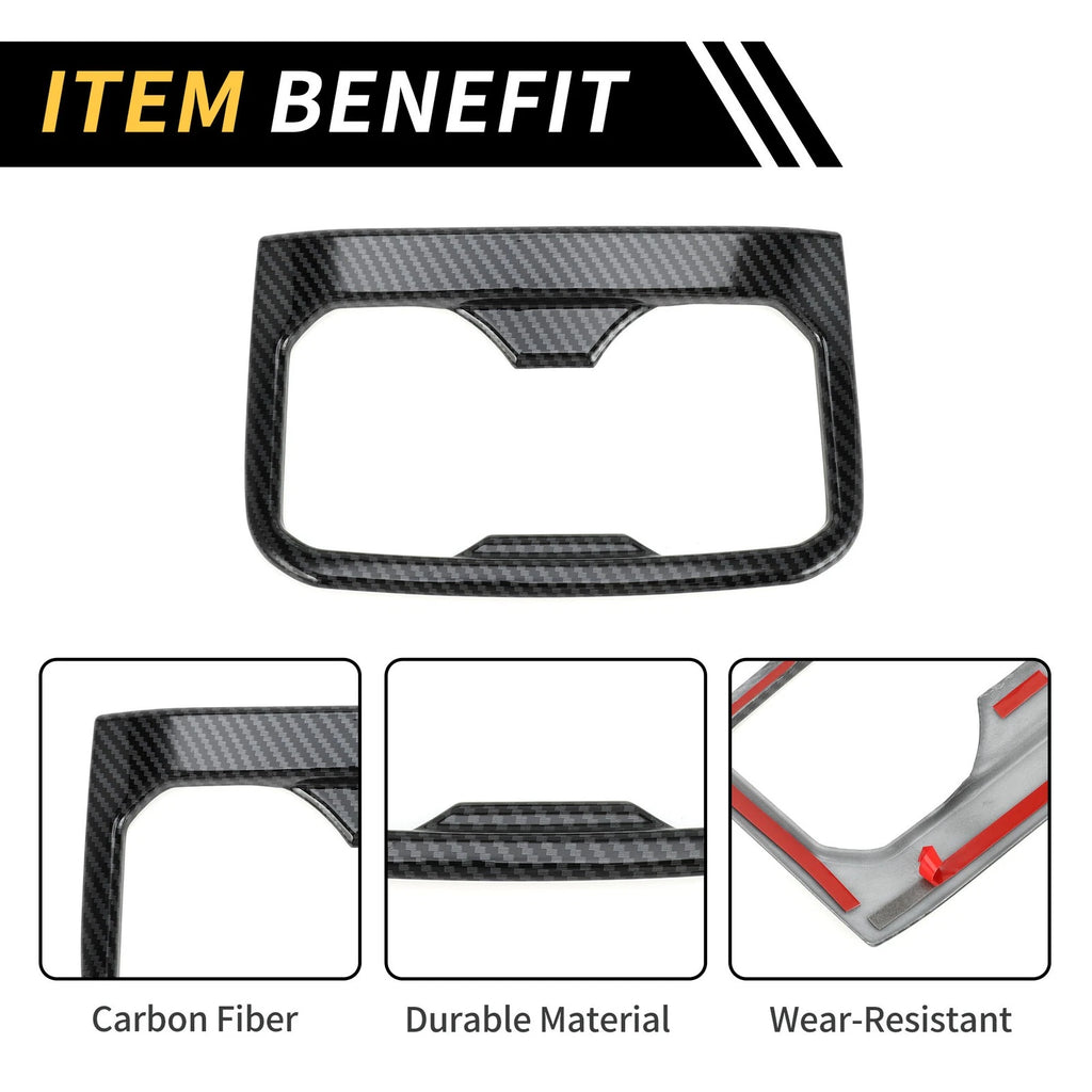 Carbon Fiber Pattern Armrest Box Rear Cup Holder Cover for Toyota Tacoma (2016–2023)