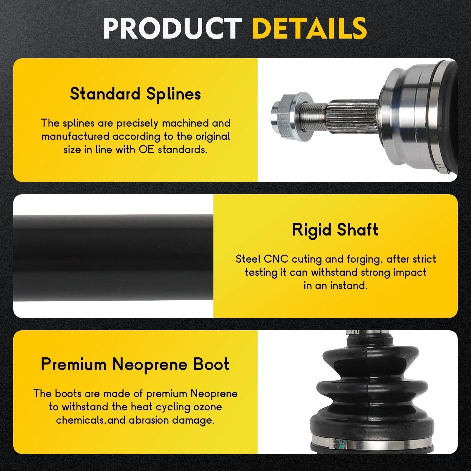 CV Axle Shaft Assembly for Jeep Renegade, Fiat 500X (2015–2021)