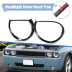 4 x Front Black Headlight Covers for Dodge Challenger (2015-2023)