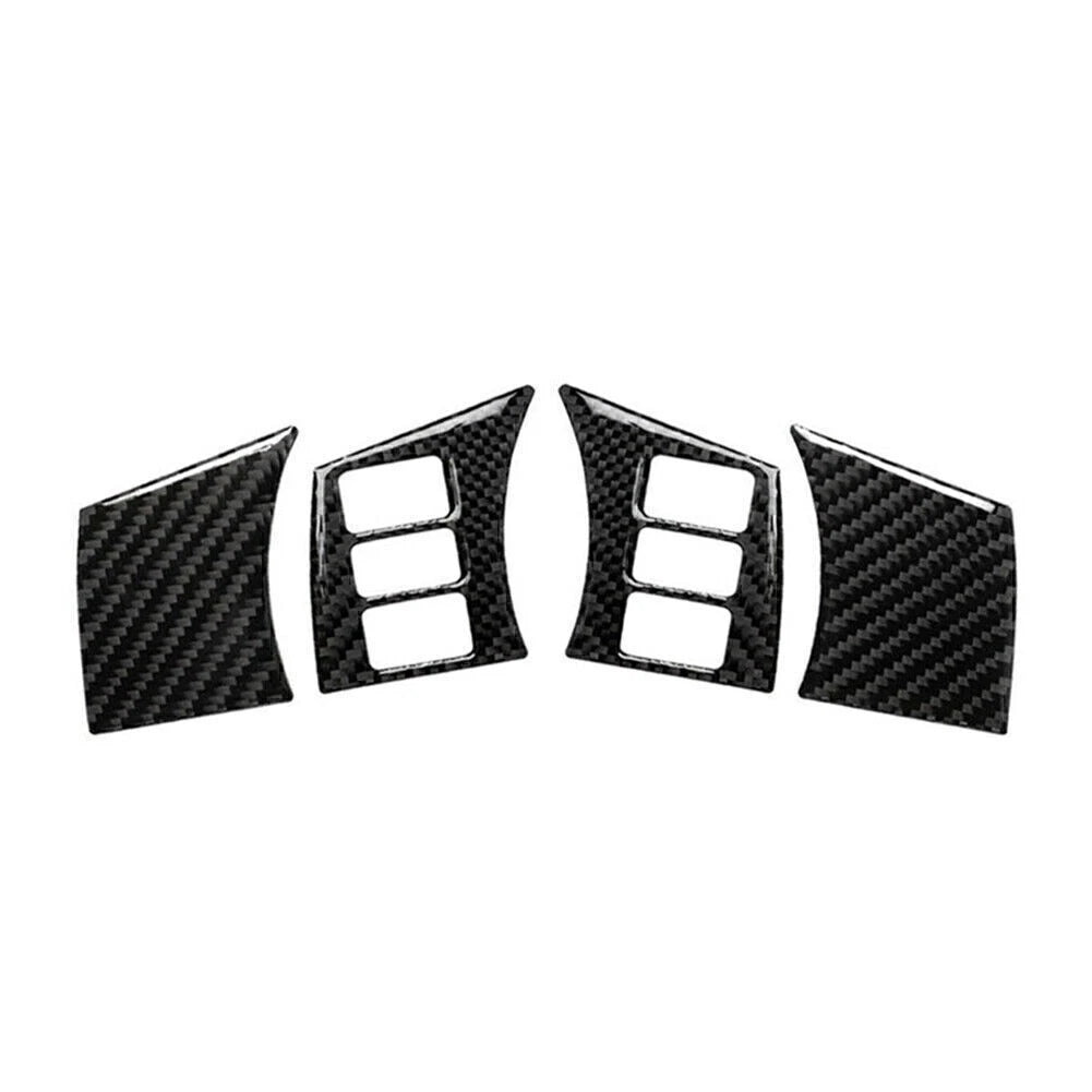 Set of 4 Interior Steering Wheel Panel Covers for Nissan 350Z (2006–2009) Carbon Fiber