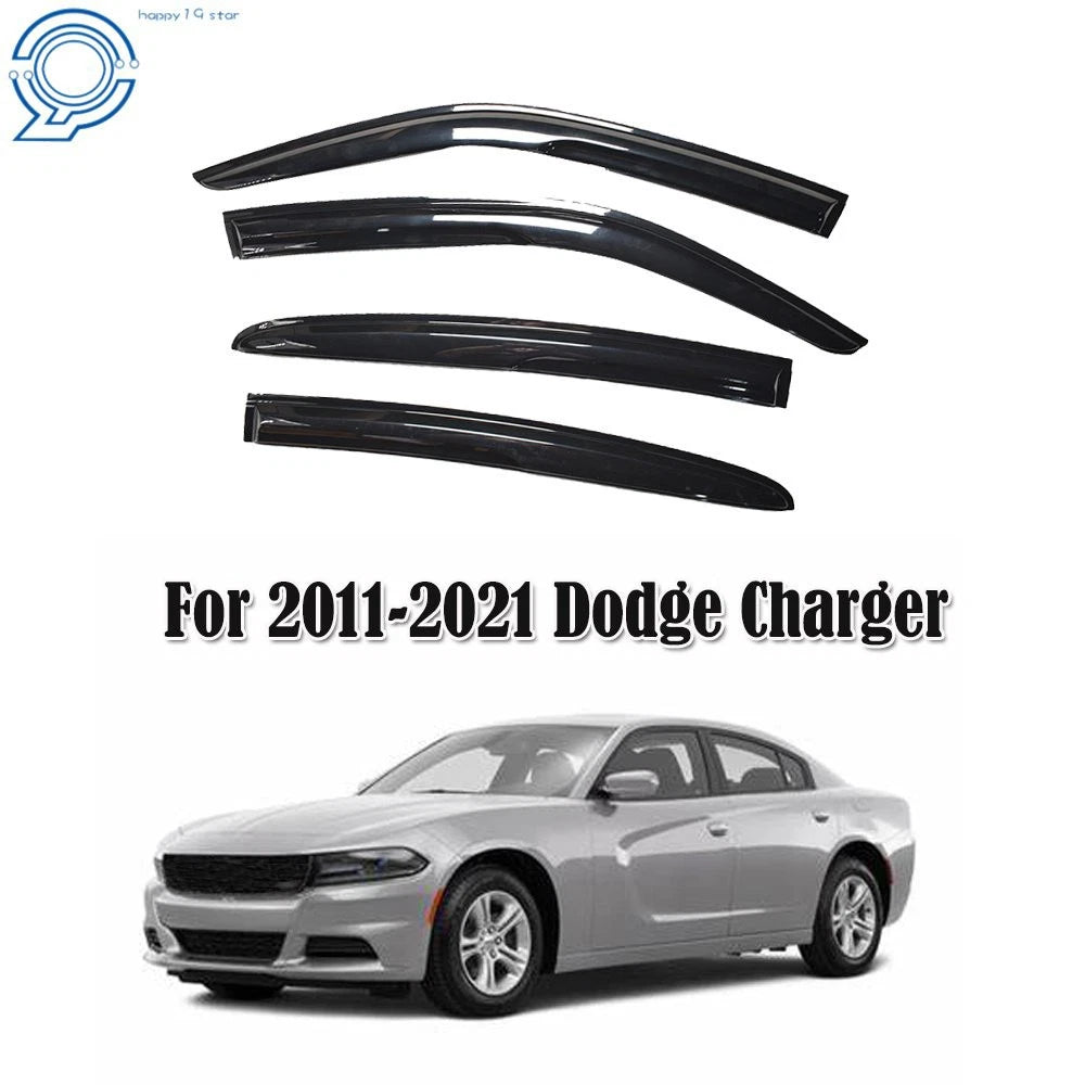Set of 4 Window Visors for Dodge Charger (2011–2020) Acrylic Rain Guards
