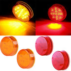 2X 2.5" Round LED Side Marker Clearance Lights for Trailer Truck