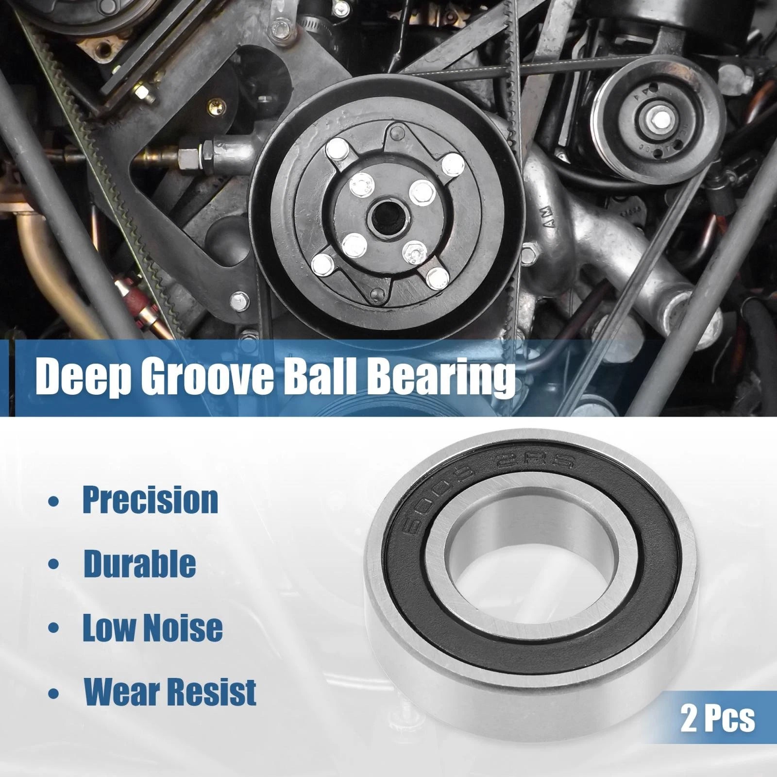 Set of 2 6003-2RS Deep Groove Ball Bearings for Various Models (17x35x10mm)
