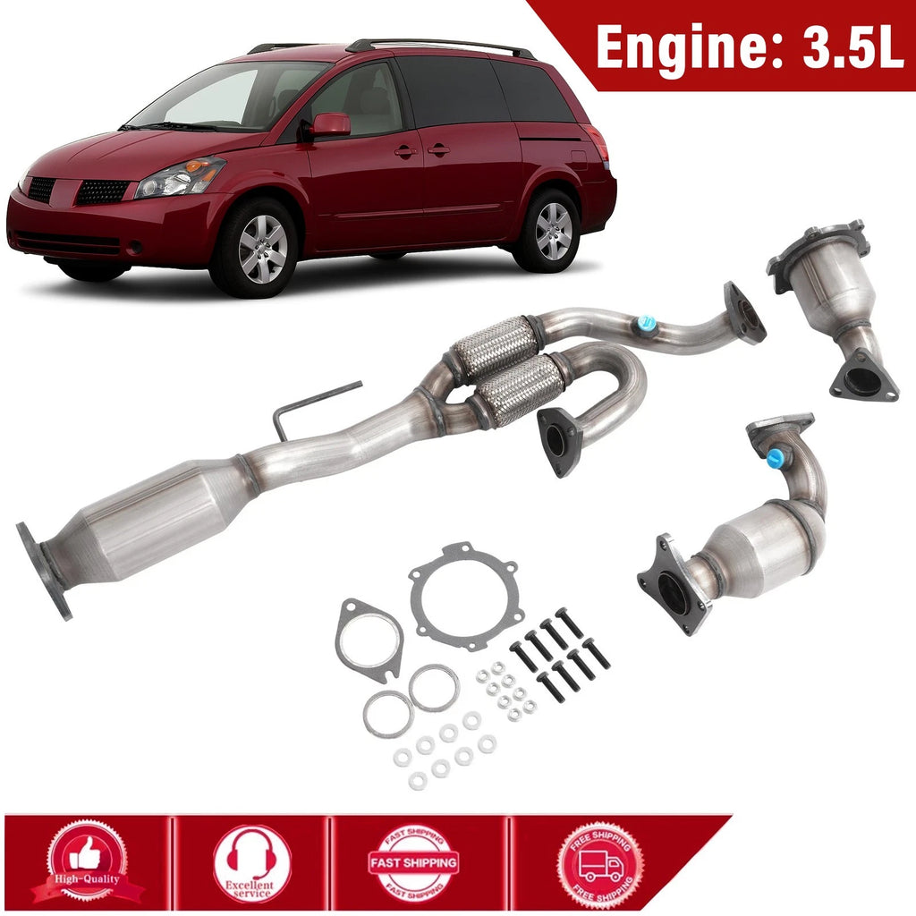 Set of 3 Catalytic Converters for Nissan Quest Maxima (2004–2009) 3.5L