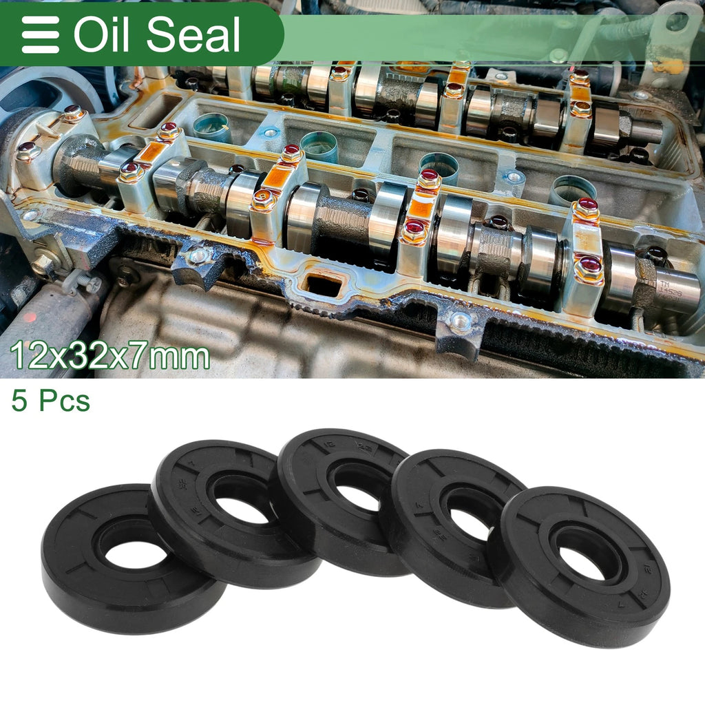 Set of 5 Oil Seal Rotary Shaft Seal NBR Rubber 12x32x7mm
