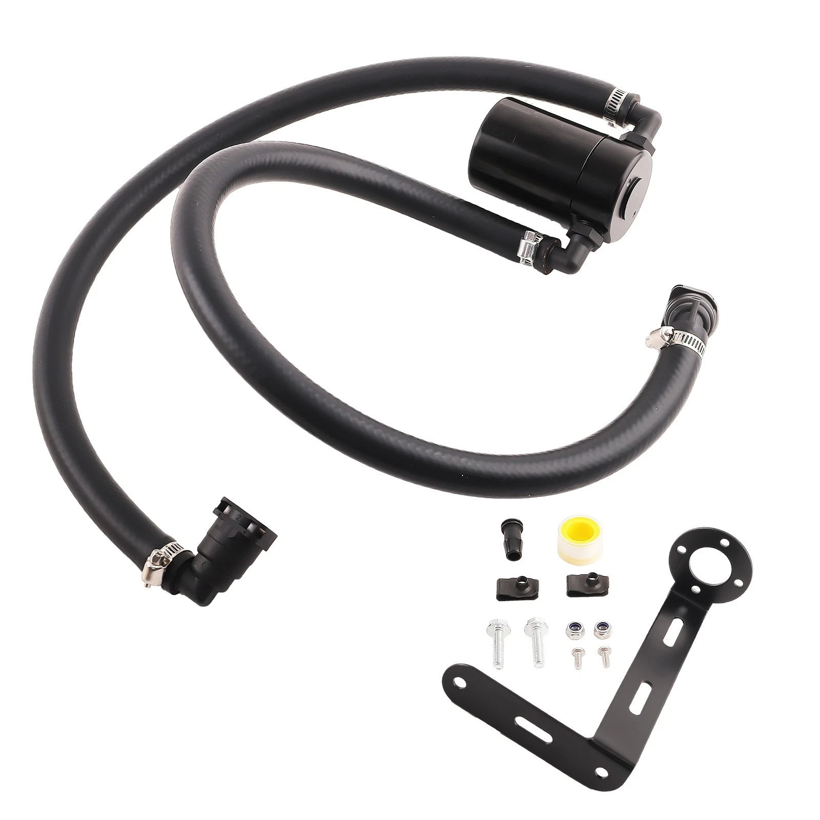Black Oil Catch Can Oil Separator Kit For Ford F150 5.0L Raptor 3.5LEcoboost