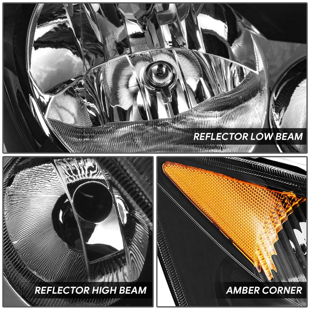 Headlight for Dodge Mercedes Benz Freightliner Sprinter (2007–2013) OE Black Amber