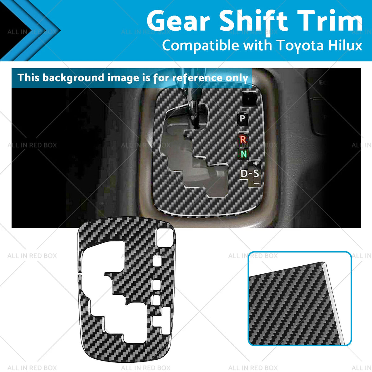 Carbon Fiber Gear Shift Sticker Trim for Toyota Hilux Revo (2015–2023) RHD