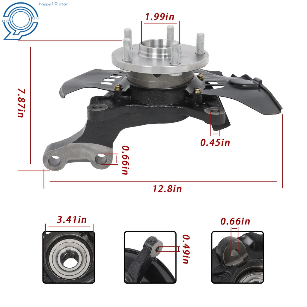 Front Steering Knuckle & Wheel Bearing Hub Assembly for Toyota Sienna (2004-2010)