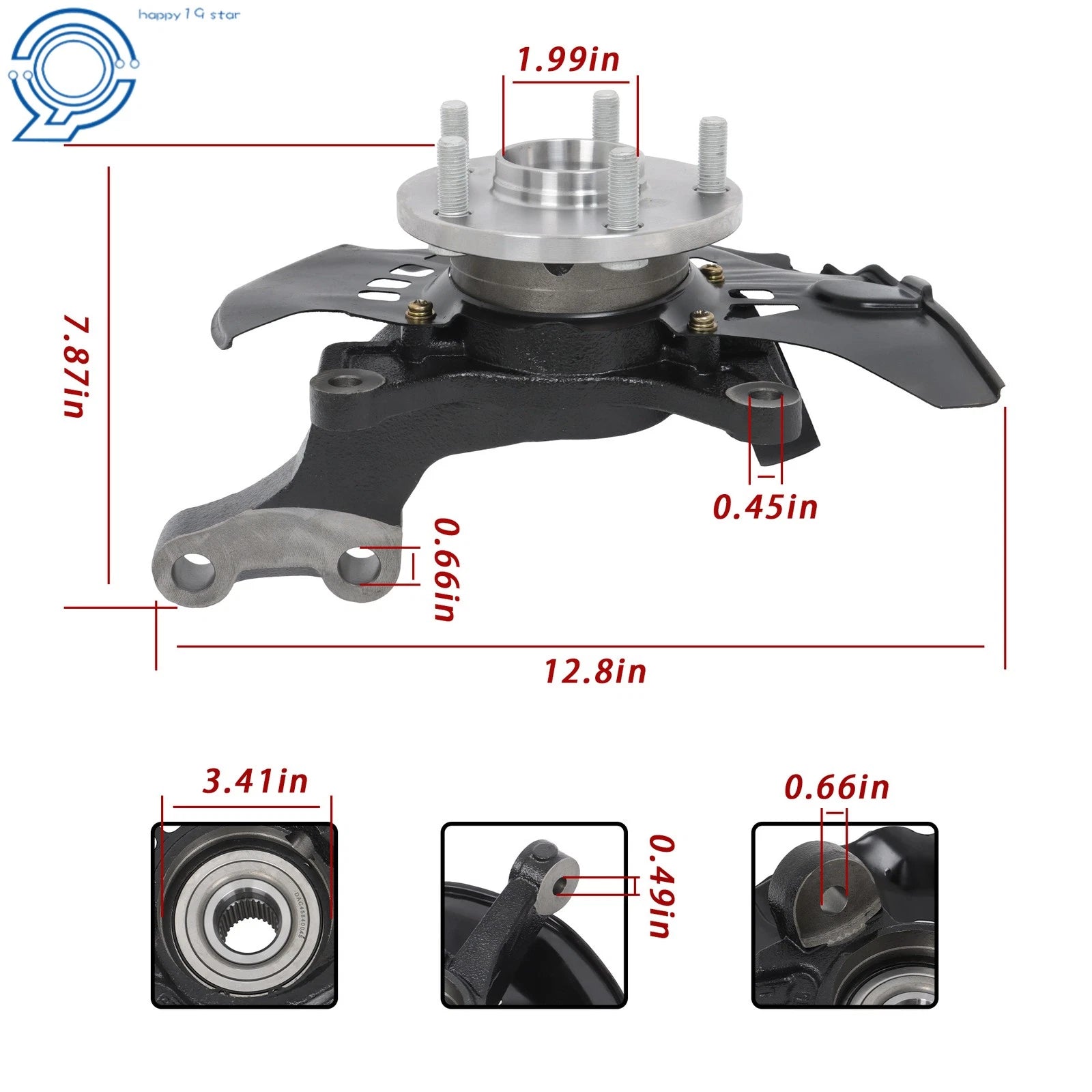 Front Steering Knuckle & Wheel Bearing Hub Assembly for Toyota Sienna (2004-2010)
