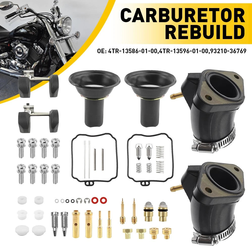Set of Carburetor Rebuild Kits for Yamaha V Star 650 XVS650 (1998–2016)
