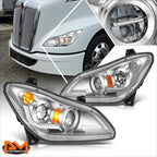 Full LED 3D Light Bar Chrome Headlights for Kenworth T680 (2022–2025)