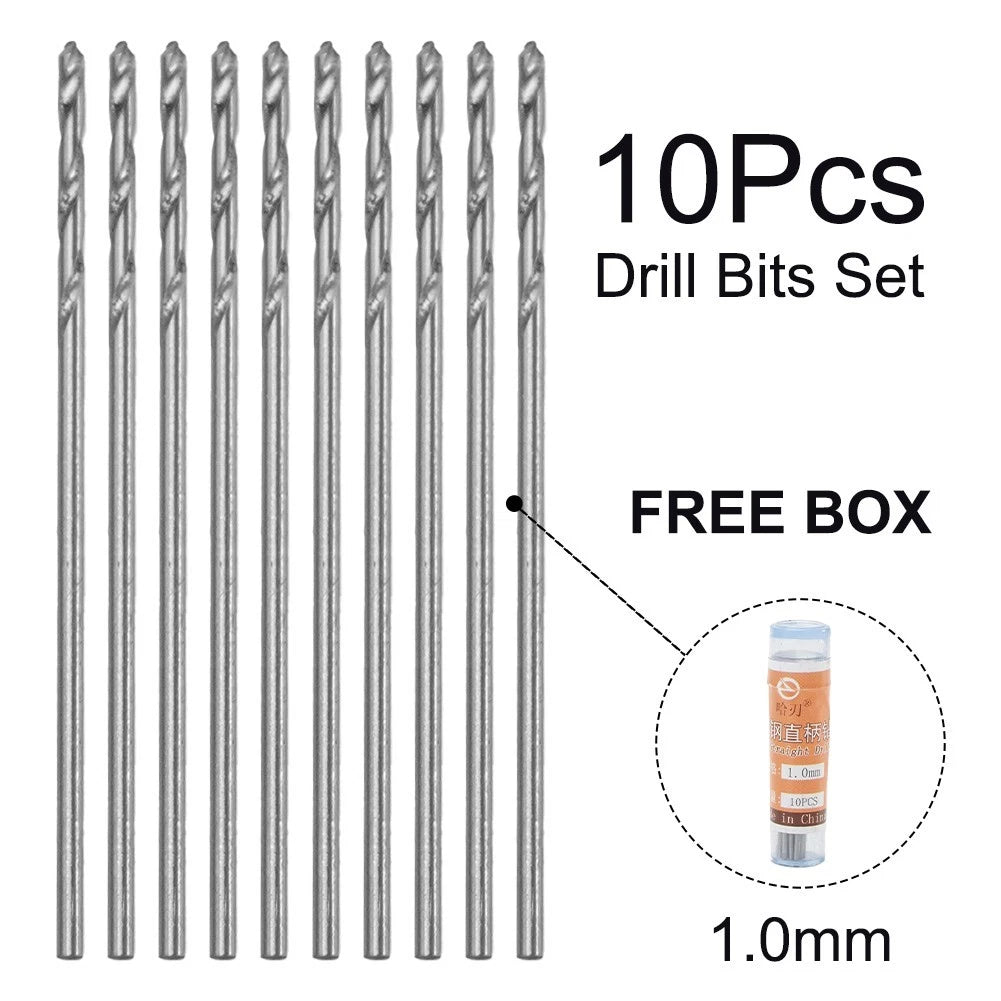 Drill Bit Set 1.0mm Spiral Straight Shank for Automotive Applications