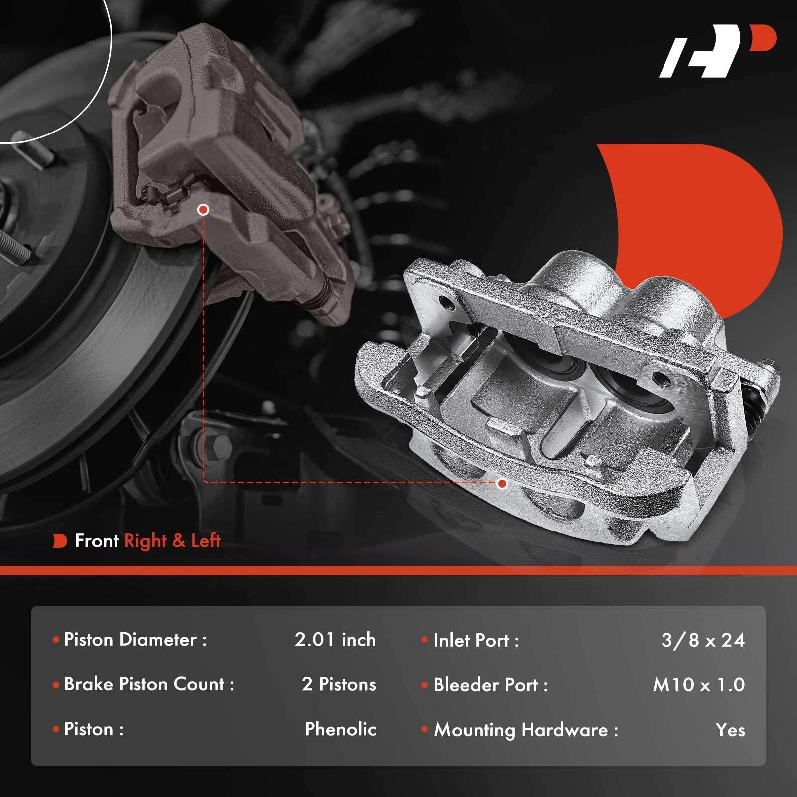 Pair Front Disc Brake Calipers for Ford F-150 (2004)