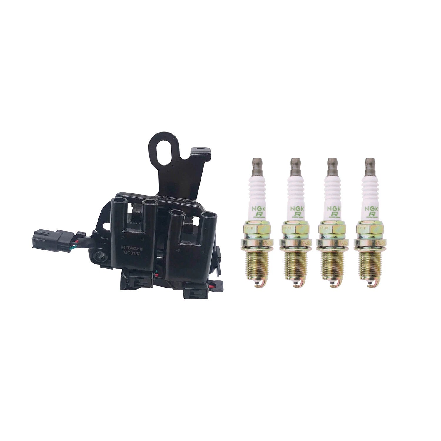 Hitachi Ignition Coil & 4 NGK Spark Plugs for Elantra Stratus (2000–2006)